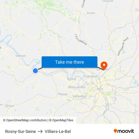Rosny-Sur-Seine to Villiers-Le-Bel map