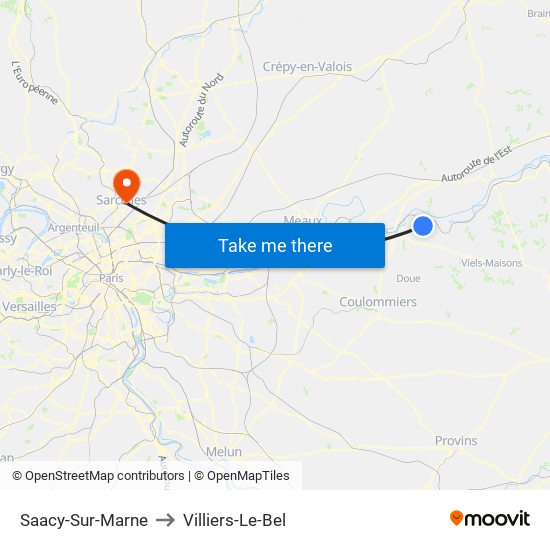 Saacy-Sur-Marne to Villiers-Le-Bel map