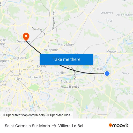 Saint-Germain-Sur-Morin to Villiers-Le-Bel map
