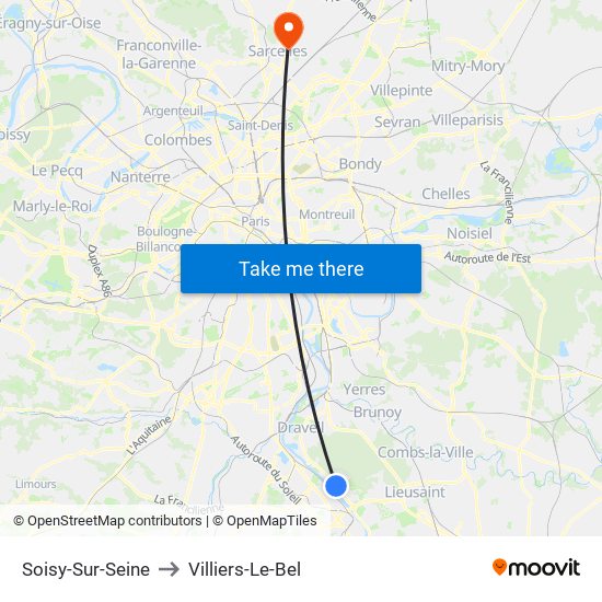 Soisy-Sur-Seine to Villiers-Le-Bel map
