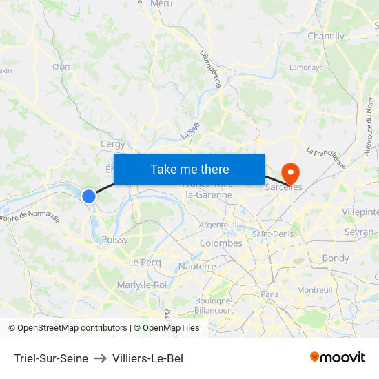 Triel-Sur-Seine to Villiers-Le-Bel map