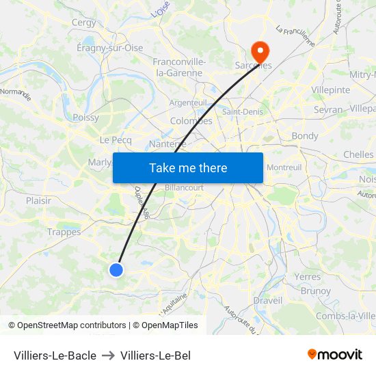 Villiers-Le-Bacle to Villiers-Le-Bel map