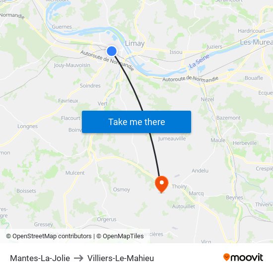 Mantes-La-Jolie to Villiers-Le-Mahieu map
