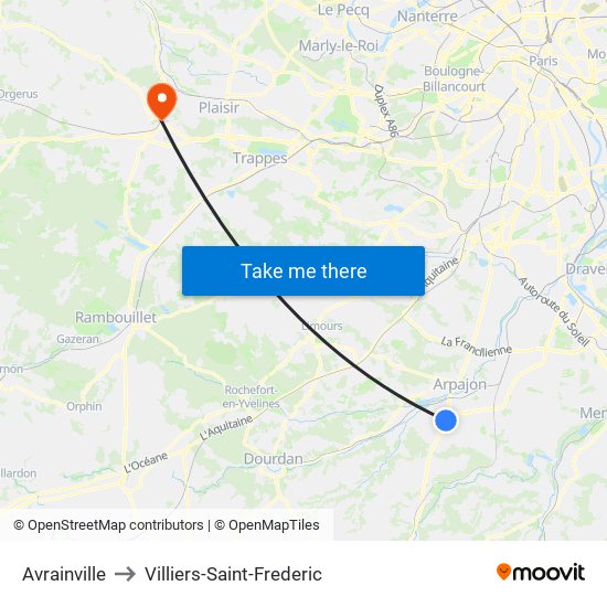 Avrainville to Villiers-Saint-Frederic map