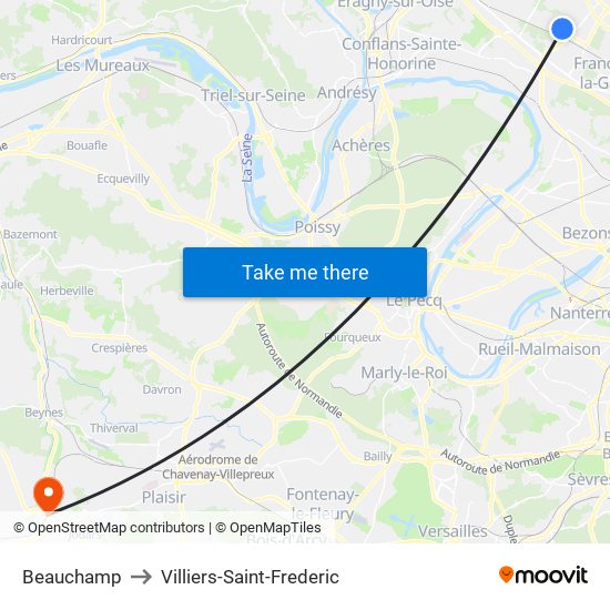 Beauchamp to Villiers-Saint-Frederic map