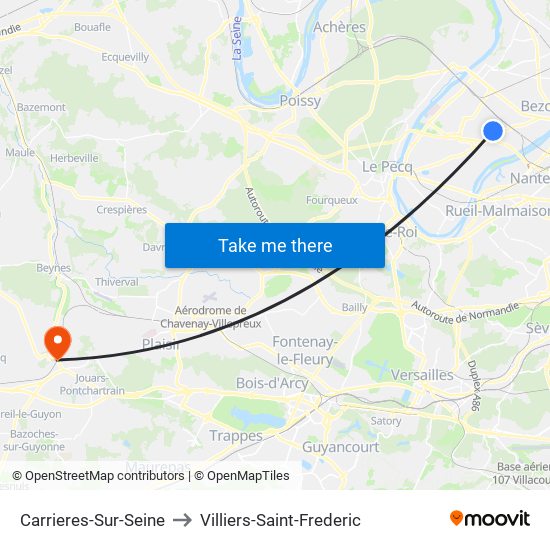 Carrieres-Sur-Seine to Villiers-Saint-Frederic map