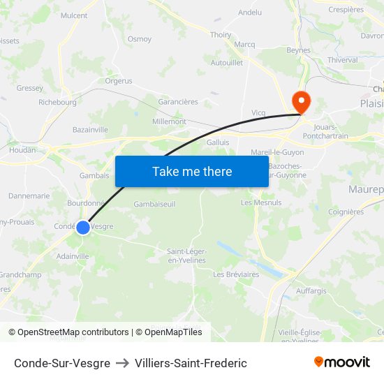 Conde-Sur-Vesgre to Villiers-Saint-Frederic map