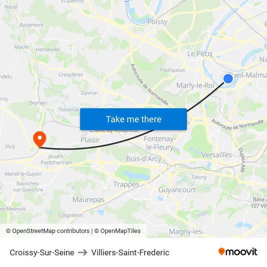 Croissy-Sur-Seine to Villiers-Saint-Frederic map