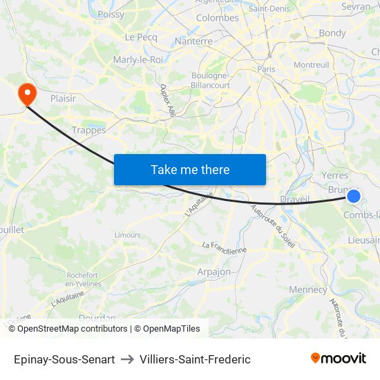 Epinay-Sous-Senart to Villiers-Saint-Frederic map