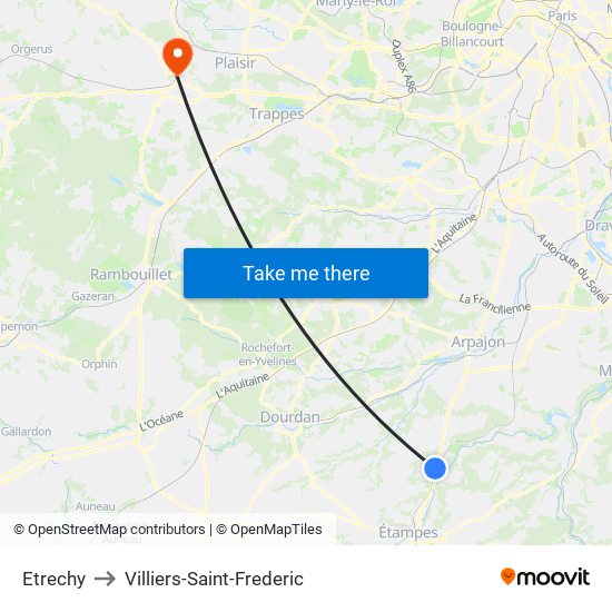 Etrechy to Villiers-Saint-Frederic map