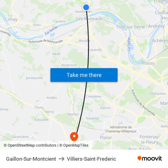 Gaillon-Sur-Montcient to Villiers-Saint-Frederic map