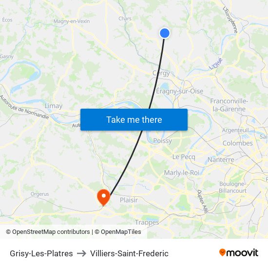 Grisy-Les-Platres to Villiers-Saint-Frederic map
