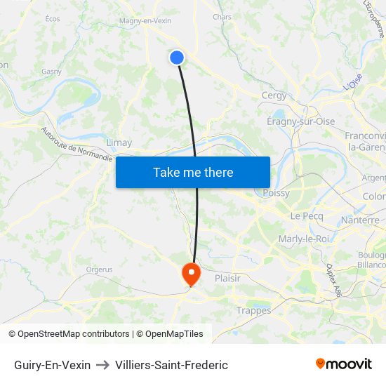 Guiry-En-Vexin to Villiers-Saint-Frederic map