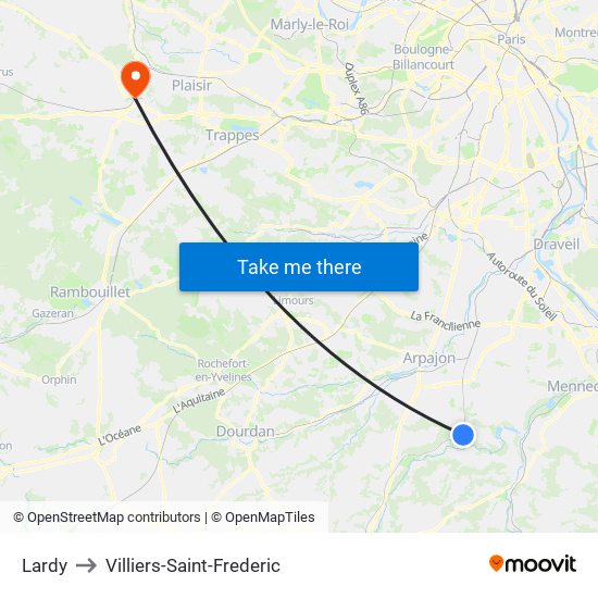 Lardy to Villiers-Saint-Frederic map