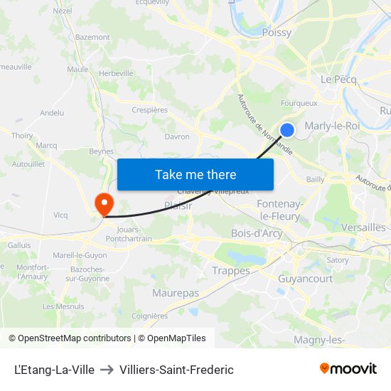 L'Etang-La-Ville to Villiers-Saint-Frederic map