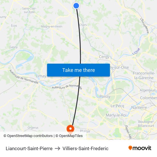 Liancourt-Saint-Pierre to Villiers-Saint-Frederic map