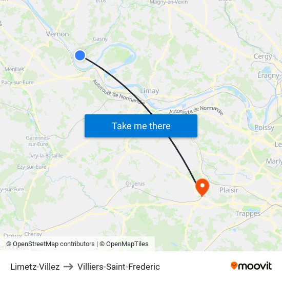 Limetz-Villez to Villiers-Saint-Frederic map