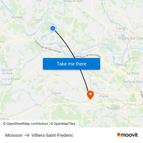 Moisson to Villiers-Saint-Frederic map