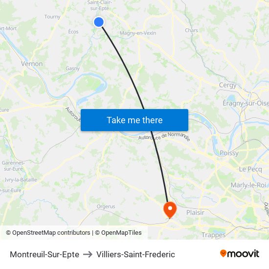 Montreuil-Sur-Epte to Villiers-Saint-Frederic map