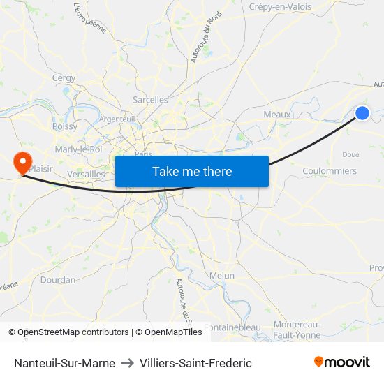 Nanteuil-Sur-Marne to Villiers-Saint-Frederic map