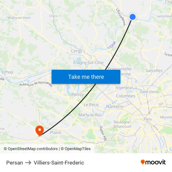 Persan to Villiers-Saint-Frederic map