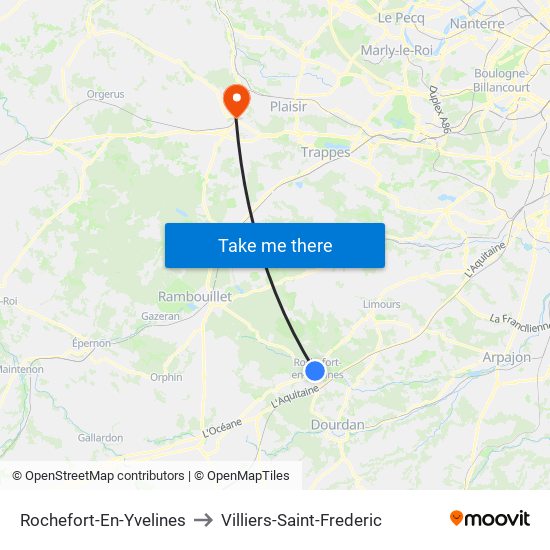 Rochefort-En-Yvelines to Villiers-Saint-Frederic map