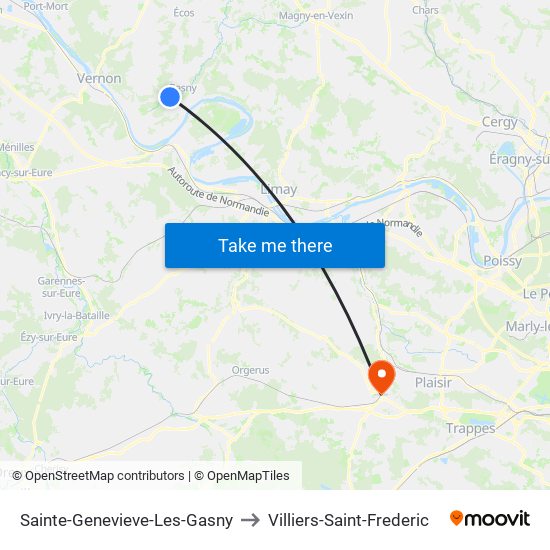 Sainte-Genevieve-Les-Gasny to Villiers-Saint-Frederic map