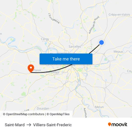 Saint-Mard to Villiers-Saint-Frederic map