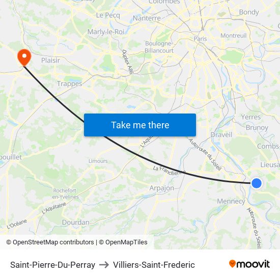 Saint-Pierre-Du-Perray to Villiers-Saint-Frederic map