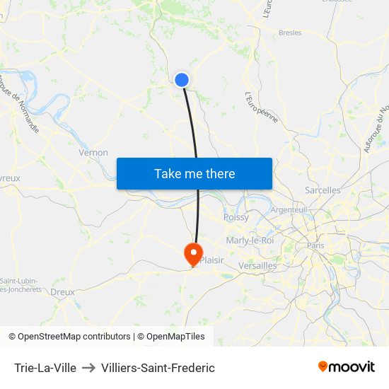Trie-La-Ville to Villiers-Saint-Frederic map