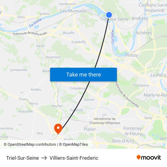 Triel-Sur-Seine to Villiers-Saint-Frederic map