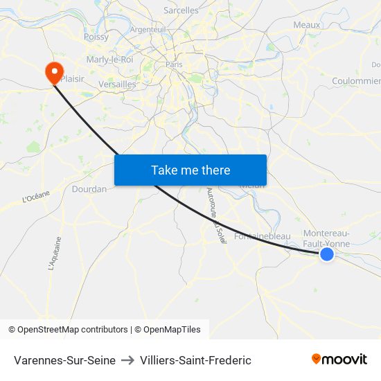 Varennes-Sur-Seine to Villiers-Saint-Frederic map