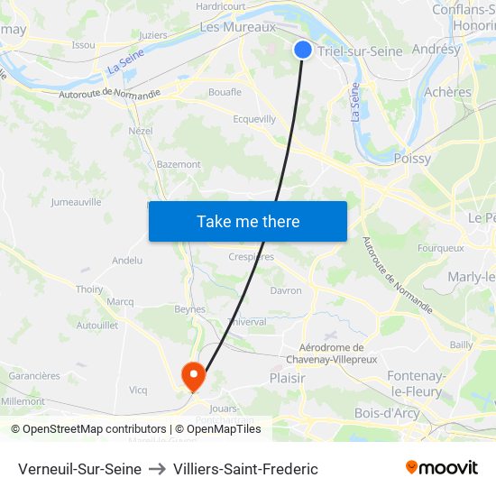 Verneuil-Sur-Seine to Villiers-Saint-Frederic map