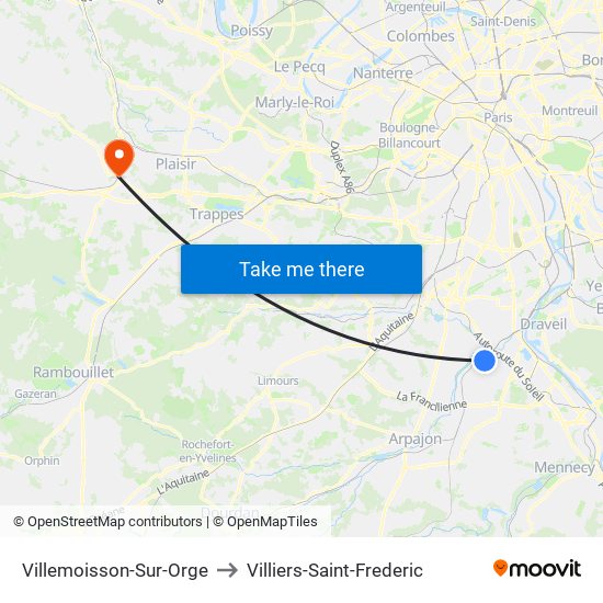 Villemoisson-Sur-Orge to Villiers-Saint-Frederic map