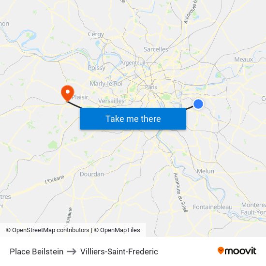 Place Beilstein to Villiers-Saint-Frederic map