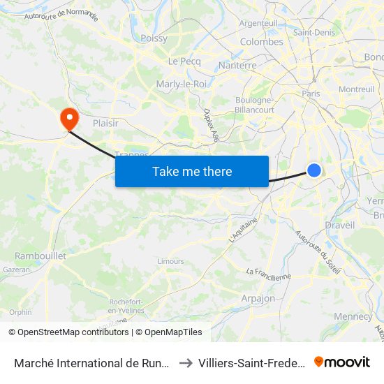 Marché International de Rungis to Villiers-Saint-Frederic map