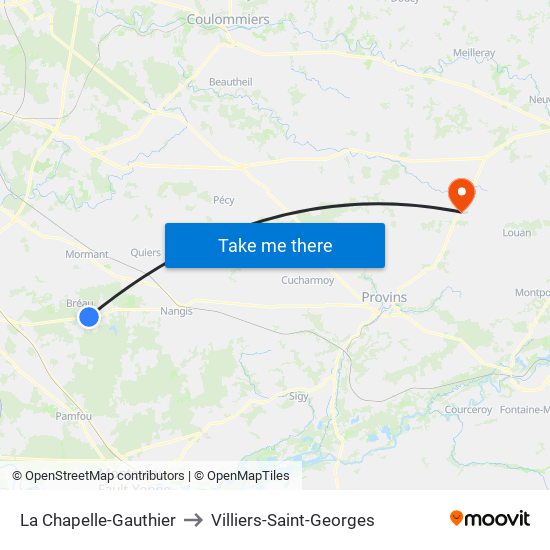La Chapelle-Gauthier to Villiers-Saint-Georges map