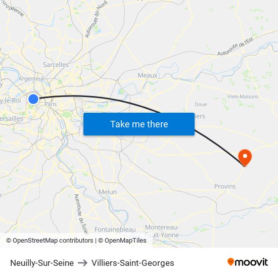 Neuilly-Sur-Seine to Villiers-Saint-Georges map