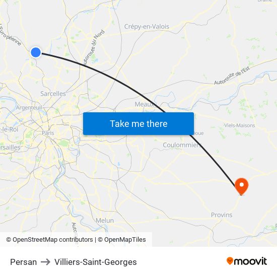 Persan to Villiers-Saint-Georges map
