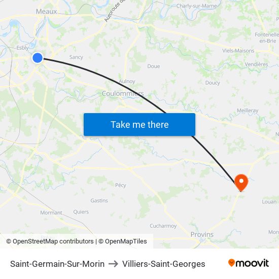 Saint-Germain-Sur-Morin to Villiers-Saint-Georges map