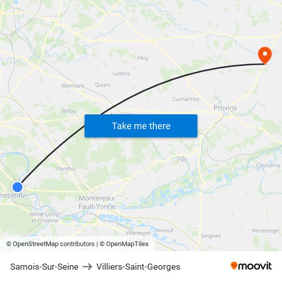 Samois-Sur-Seine to Villiers-Saint-Georges map
