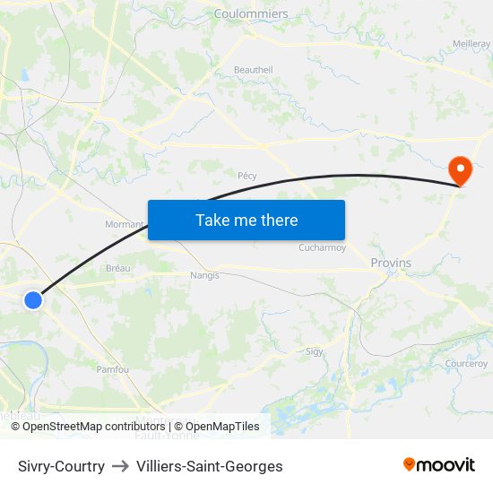 Sivry-Courtry to Villiers-Saint-Georges map