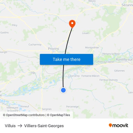 Villuis to Villiers-Saint-Georges map