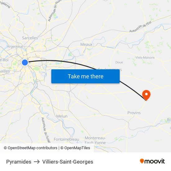Pyramides to Villiers-Saint-Georges map