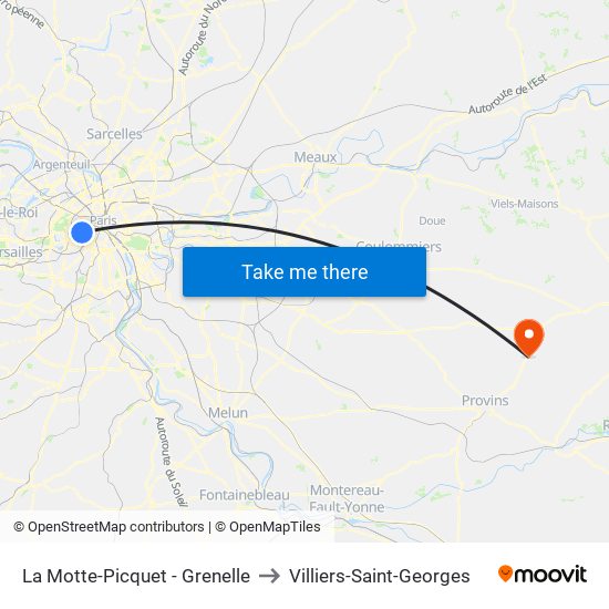La Motte-Picquet - Grenelle to Villiers-Saint-Georges map