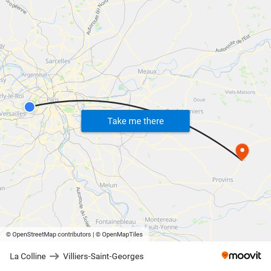 La Colline to Villiers-Saint-Georges map