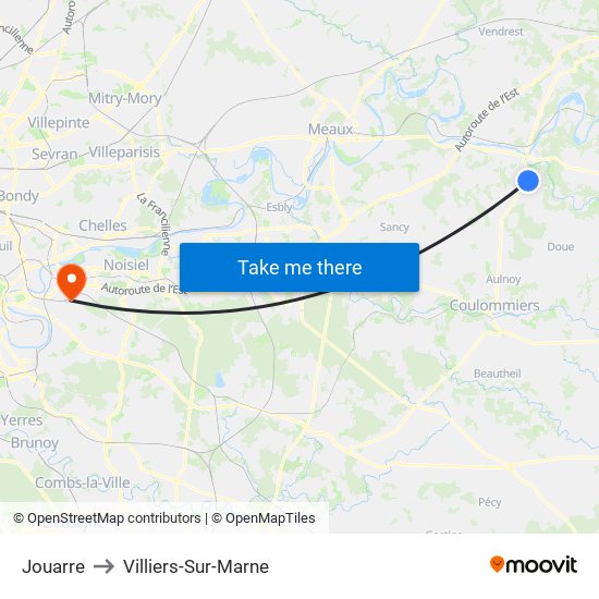 Jouarre to Villiers-Sur-Marne map