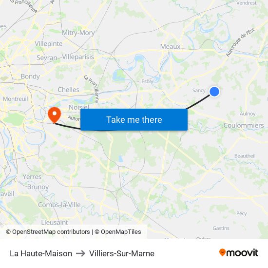 La Haute-Maison to Villiers-Sur-Marne map