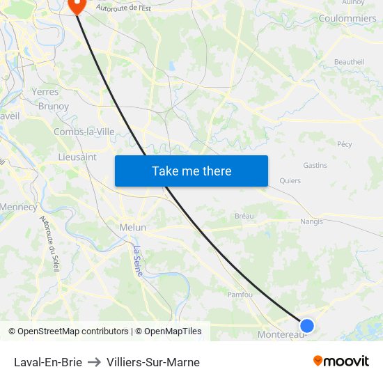 Laval-En-Brie to Villiers-Sur-Marne map