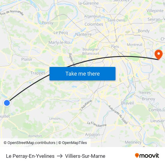 Le Perray-En-Yvelines to Villiers-Sur-Marne map